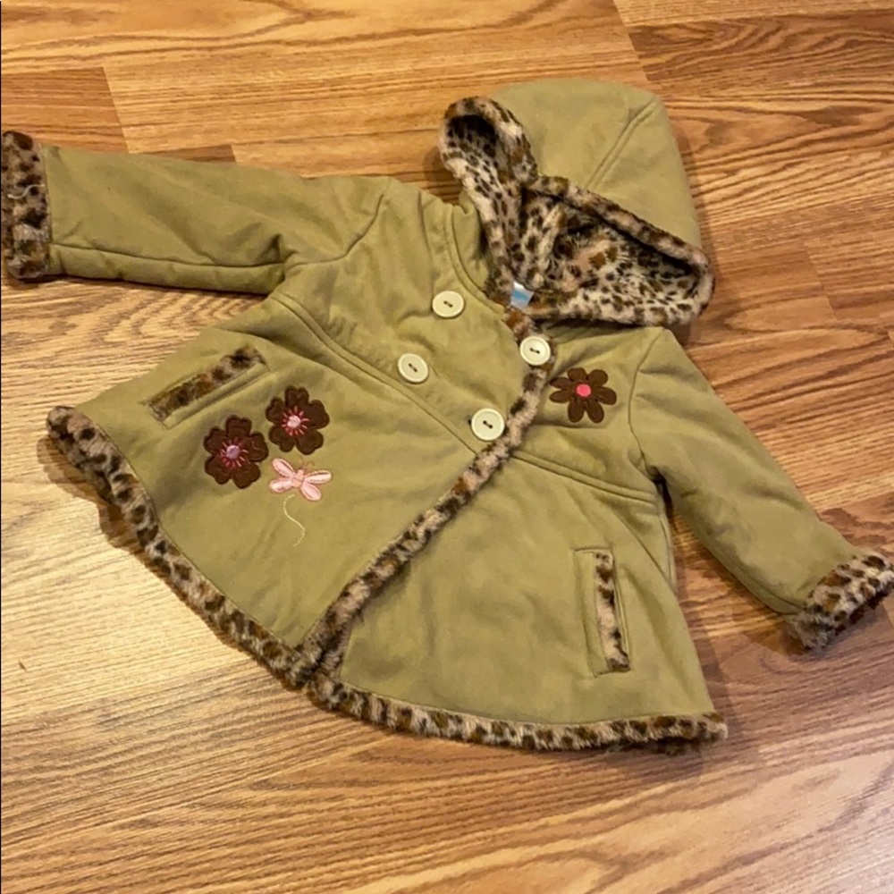 Floral and animal print baby jacket